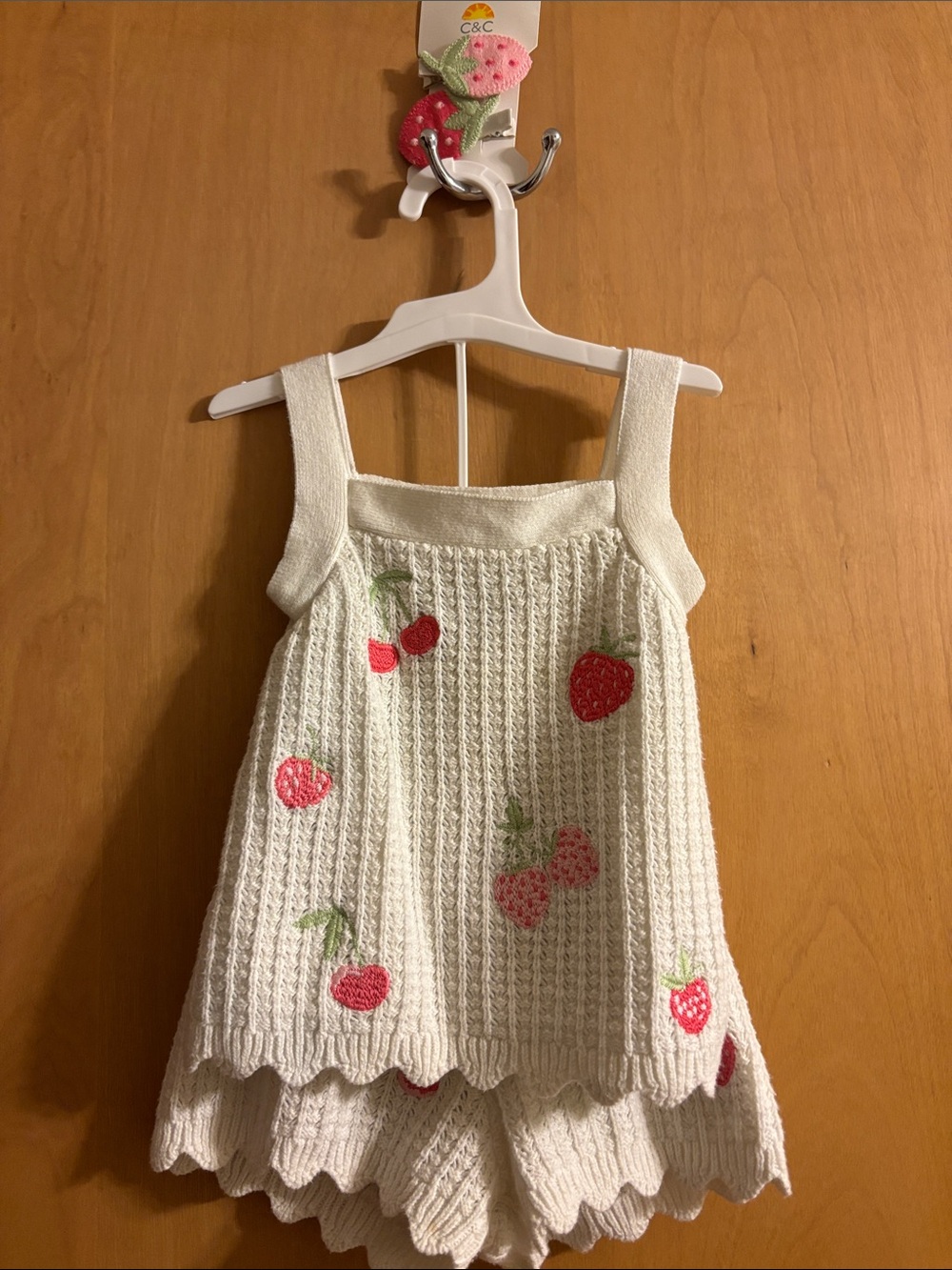 💙 3 FOR $22
C&C California Cream Knit Tank Top with Strawberry & Cherry Appliqu